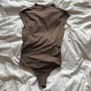 Everlane Women's Form Funnel-Neck Bodysuit Sweater in Deep Taupe, XS, NWT
